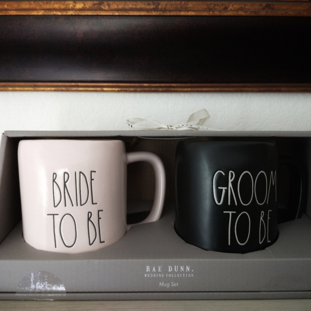 Rae dunn Mug set bride to be and groom to be